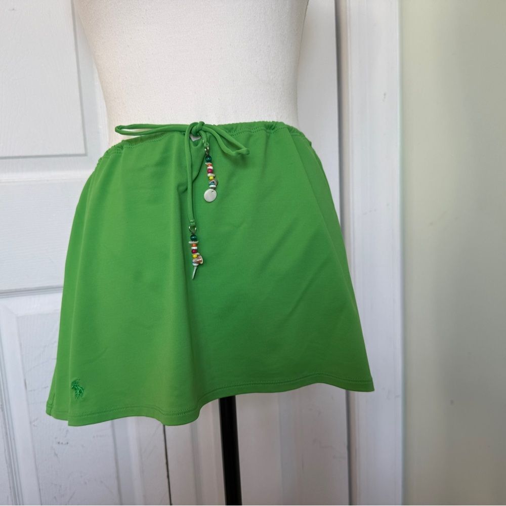 Y2K/90s Vintage Green Ralph Lauren Adjustable Bathing Suit Wrap with Beads